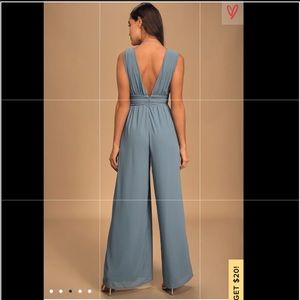 Lulus Devine Muse Slate Blue Wide-leg Jumpsuit